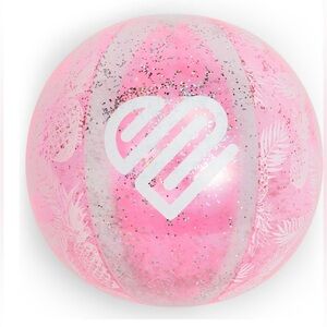 NWT 24” justice glitter beach ball pink clear durable summer beach pool